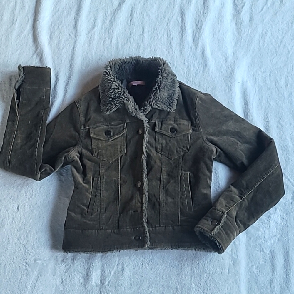 Corduroy Bomber Jacket, Thick and Warm, Great for Late Fall/Early Winter, Size M